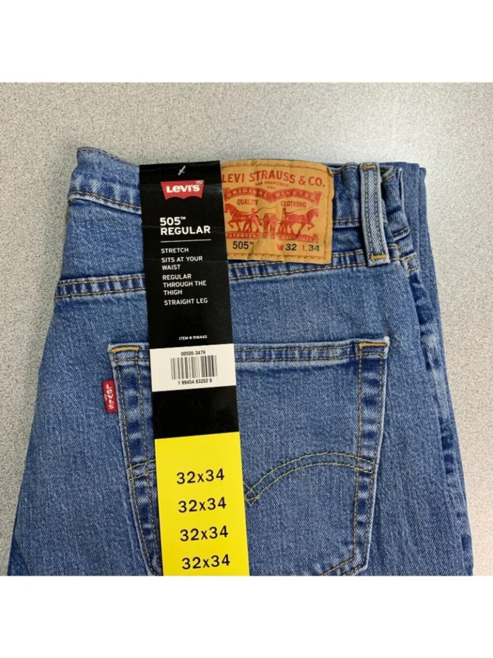 NWT Levi's 505 Regular Men's Jeans 32x34 Stretch Straight Leg